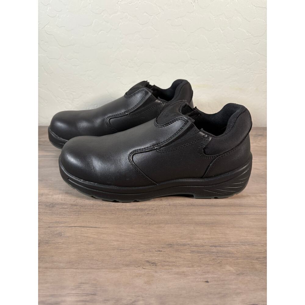 Throgood Thoro-Flex Black Slip-On Men's 7 Work Sneakers Leather Try‎ on Dust NEW
